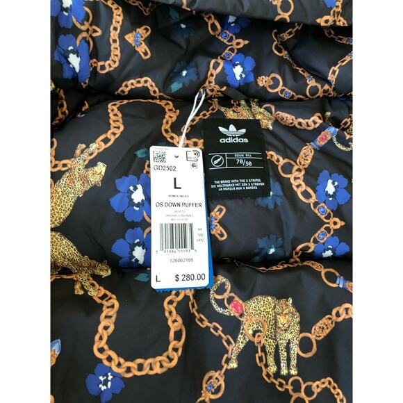 adidas Women's GS Down Fill Puffer Jacket Leopard Chain GD2502 Size L $280 - Picture 10 of 12
